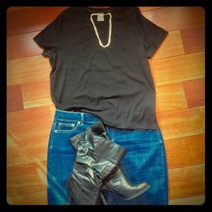 Basic Black Tee - Cherokee Brand - 100% Cotton